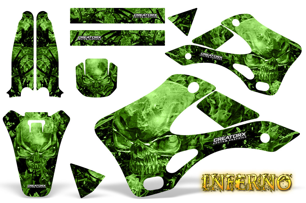 Kawasaki KX 250 99-02 Graphics Kit Inferno Green